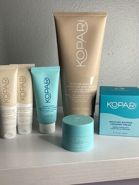 Kopari lot ceramide cream, Tahitian vanilla body wash, body Butter, gel cleanser